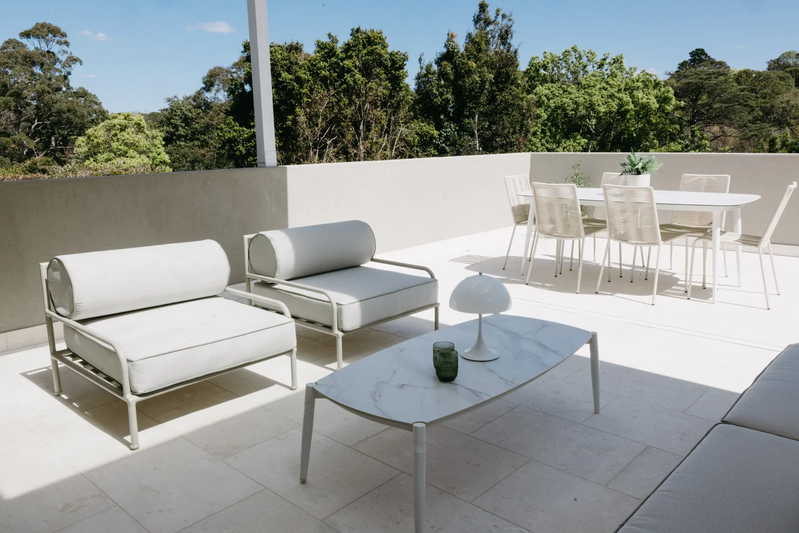 Completed retiled terrace with outdoor seating