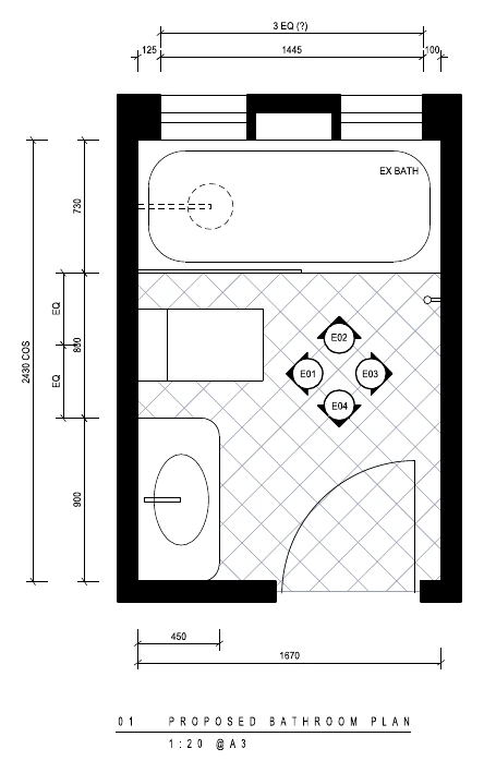 Proposed main bathroom plan