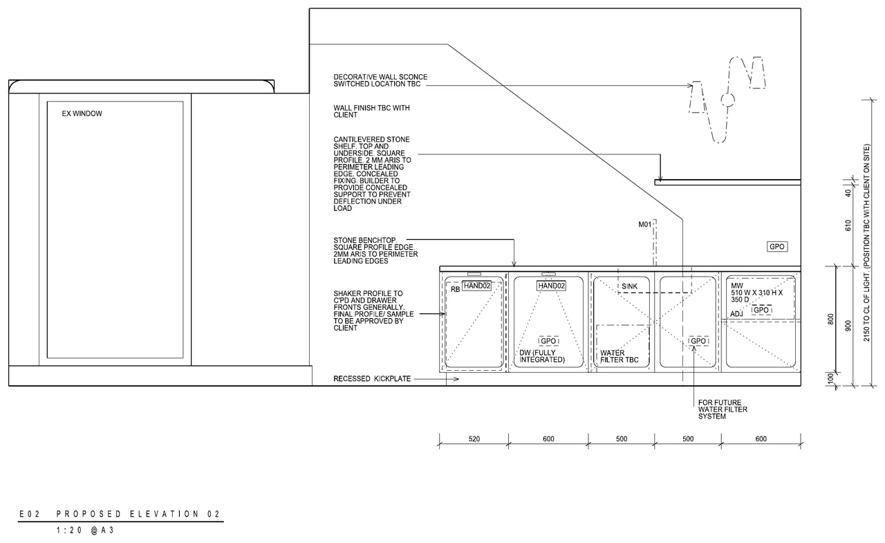 Proposed kitchen elevation
